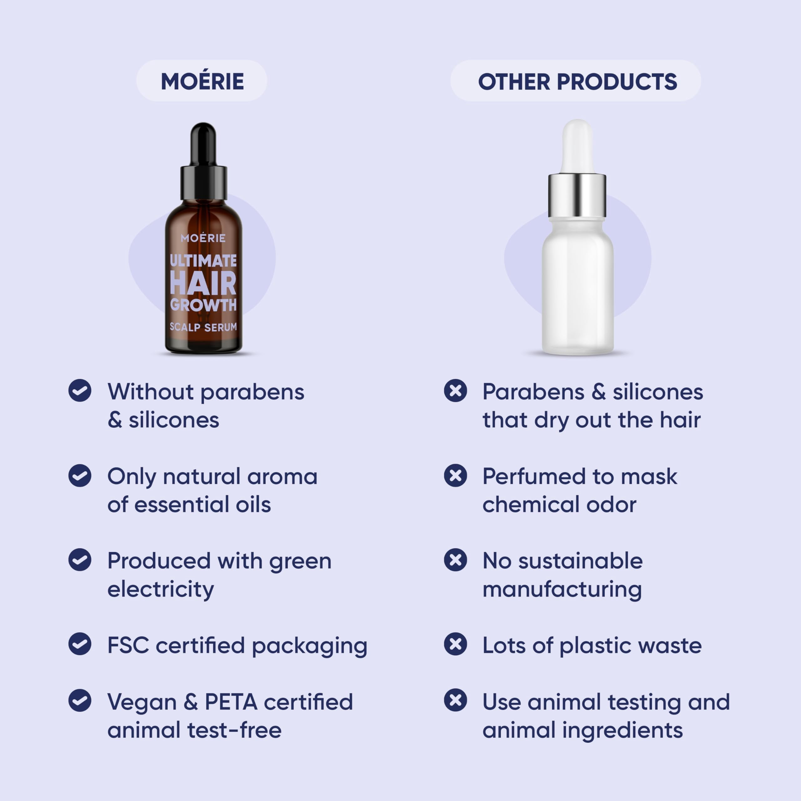 Moerie Hair Boost Serum, Nourishing Formula for Fuller-Looking Hair, Vegan-Friendly, 1.69 fl oz, 3 Pack