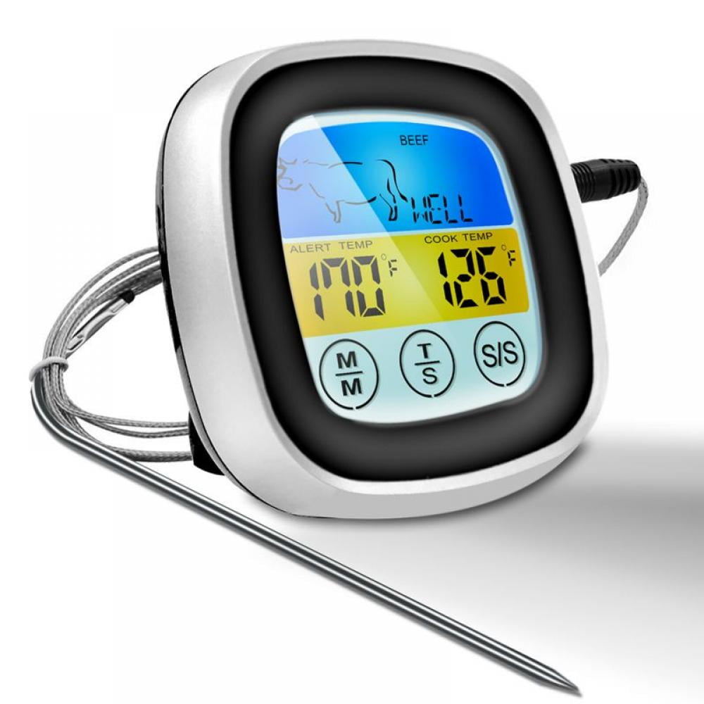 Digital LCD Display Food Thermometer Timer Cooking Kitchen BBQ Probe Oven Meat 