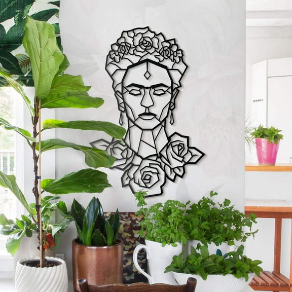 SUSSEXHOME Frida Metal Wall Art - Minimalist Decor for Home, Living Room, Office, or Studio, Metal Wall Decor (Model 1)