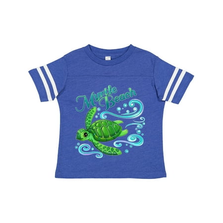 

Inktastic Myrtle Beach Cute Sea Turtle with Waves and Bubbles Gift Toddler Boy or Toddler Girl T-Shirt