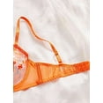 thumbnail image 3 of Orange Lingerie Set Sheer Floral Embroidery, 3 of 6