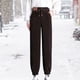 thumbnail image 1 of Pantalones de chándal con forro de felpa, pantalones de harén de invierno para mujer, bolsillos gruesos, pantalones delgados, pantalones con forro , XL Fernando Pantalones deportivos con forro de felpa, 1 of 8