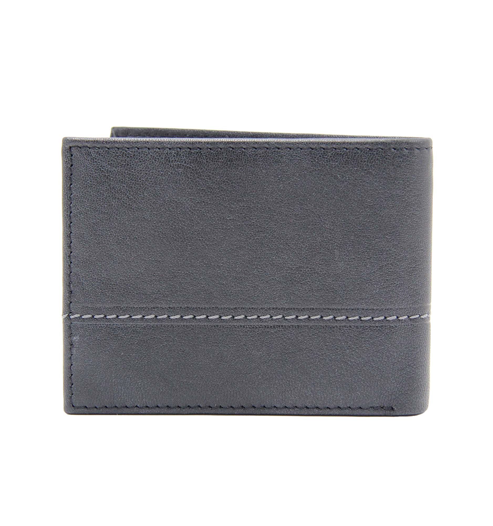Cartera bífida de cuero - negra 2