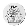thumbnail image 1 of Italy Mouse Pad for Computers, Typography Poster About Spaghetti Ornamented with Gastronomic Motifs, Round Non-Slip Thick Rubber Modern Mousepad, 8" Round, White and Charcoal Grey, by Ambesonne, 1 of 2