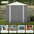 thumbnail image 7 of Patiowell 8 x 6 ft. Outdoor Metal Storage Shed, Galvanized Steel Garden Tool Shed with Double Lockable Doors for Backgard Patio Lawn, Gray, 7 of 7