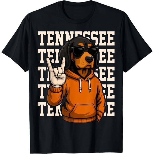 Camiseta divertida con gráfico de perro de Tennessee Hound para hombres y mujeres