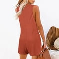 thumbnail image 5 of Baqcunre Women's V Necl Solid Color Sleeveless Button-Pocket Shorts Romper,Size S-XXL,One Piece Jumpsuit,Womens Jumpsuit,Jumpsuits for Women Casual,Womens Clothes,Color Watermelon Red, 5 of 6