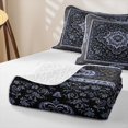 thumbnail image 4 of Homewish Rustic Bohemian Pattern Twin Quilt Set,Rose Floral Twin Coverlet Set,Gray Blue,2 Pieces, 4 of 7
