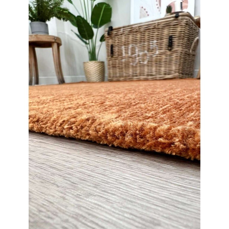 Foundry Select Alfa Rich Jida Burnt Orange Area Rugs for Living Room  Bedroom Decor Cotton Washable Pet Friendly