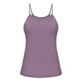 thumbnail image 5 of Womens Tank Tops with Built in Bras Stretchy Ribbed Spaghetti Strap Racerback Fitted Padded Camisole Tops Basic Tanks, 5 of 5