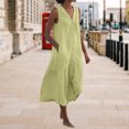 thumbnail image 2 of Vestido informal para mujer vestido con botones para mujer con bolsillo ropa de vacaciones Vintage FLhrweasw Nuevo, 2 of 9