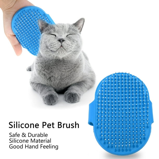 Cepillo de silicona para mascotas, cepillo redondo de silicona para baño de mascotas, cepillo de masaje para mascotas, cepillo para el cuidado de mascotas, rendimiento inigualable Jadeshay A