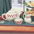 thumbnail image 3 of Stoneware Teapot 64oz White/Red Creamer/Sugar Dish Checker Renovators Supply, 3 of 3