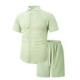thumbnail image 3 of BLVB Mens Cotton Linen 2 Piece Outfits Casual Short Sleeve Button down Shirts and Shorts Sets Summer Tracksuit, 3 of 8