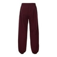 thumbnail image 2 of Mens Pants Casual Loose Solid Color Plus Size Elastic Waist Drawstring Comfortable Ankle Joggers Fall Workout Daily Wear Mens Slacks Red XXXXXL, 2 of 7