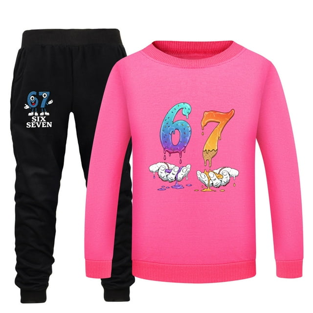 LIUJUNSHOP Ensemble Décontracté Deux Pièces pour Enfants 15-16 Ans Rose Vif