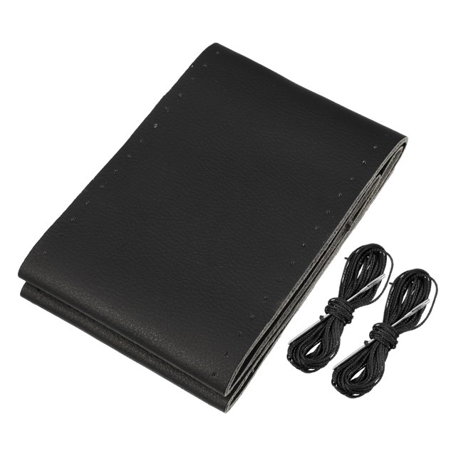 Cubierta del volante cosida a mano para coche, puntada con aguja e hilo, ajuste Universal, 16,2-17 pulgadas, 41-43cm de diámetro