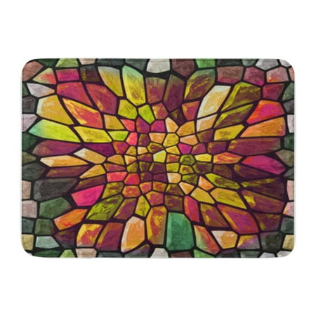 Ceramic Bathroom Floor - SIDONKU Colorful Abstract Mosaic Color Big Gap Bending Block Ceramic Doormat Floor Rug Bath Mat 23.6x15.7 inch