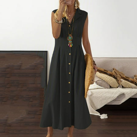 

Shldybc Women s 2023 Summer Dress Sleeveless V Neck SMini Tank Dress Flowy Sundress A-Line Bohemian Maxi Dresses Summer Savings Clearance