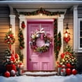 thumbnail image 6 of Happy New Year Door Cover Decoration Polyester Fabric Door Hanging for Christmas Party Indoor Outdoor Holiday Front Door Decor Tapestry, 6 of 9