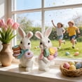 thumbnail image 3 of Ayieyill Easter Bunny Decorations, 2Pcs Easter Bunny Resin Ornaments for Home Courtyard Tabletop to Enhance The Easter Atmosphere, 3 of 9
