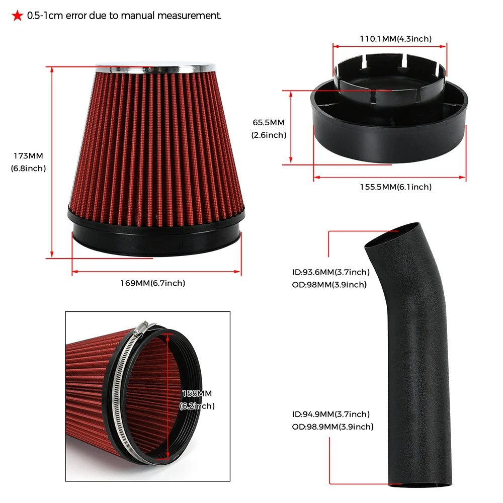 4" LS Swap Cold Air Intake for LSX LS1 LS2 LQ4 Chevelle GTO Monte Carlo Caprice