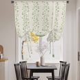 thumbnail image 3 of Green Floral Tie Up Curtains 45 Inches Long, Kitchen Window Curtains Over Sink, Spring Flowers Small Window Curtains Shade Balloon Curtains Valances for Bedroom/Cafe 34"x45", 3 of 8