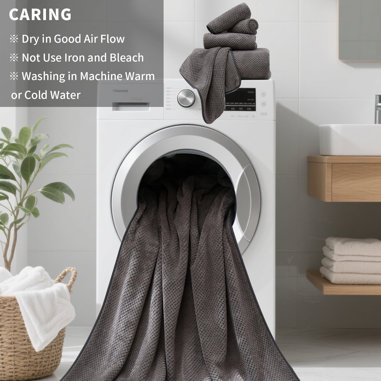 Green Essen 4 Pack Bath Towels Extra Large 35"x 70"Highly Absorbent Quick Dry Large Bath Towels Oversized Microfiber Bath Sheets Soft Bulk Towels for Bathroom Kitchen Spa Hotel Gym Pet(Brown)