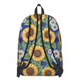 thumbnail image 3 of Sunflower and Daisy Blue Pattern Backpack for School, Cute School Bag with Adjustable Shoulder Straps and Padded Back, 15.7"x11.8"x5.5", 3 of 5