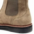 thumbnail image 4 of Men's Chelsea Boots Side Zipper Suede Leather Casual High Top Shoes Round Toe Flat Short Boots Western Boot Cowboy Boots, 4 of 6