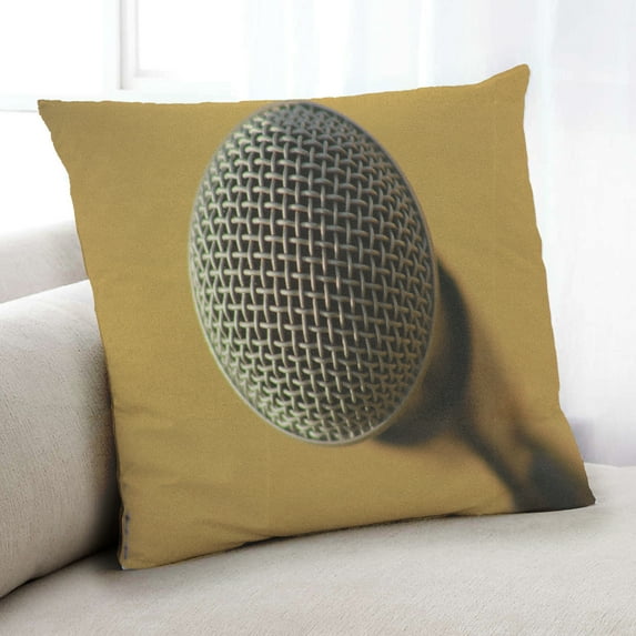 Ahgly Company Music Microphone Indoor Throw Pillow, 18 inch by 18 inch