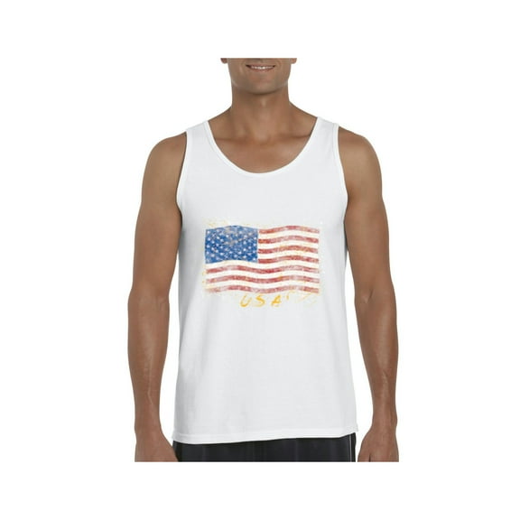 Normal is Boring - Men's Tank Top for Men, up to Men Size 3XL - American Flag USA in Gold