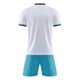 thumbnail image 4 of Fldy Mens Soccer Uniform Short Sleeve Athletic Jersey with Shorts Set Basketball Football Sports Outfits White 4-5, 4 of 4