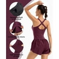 thumbnail image 3 of Womens Yoga Outfits Workout Romper Onesie with Padded Bras Sleeveless One Piece Shorts Atheletic Running Jumpsuit Clothes Set, 3 of 6
