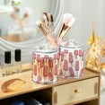 thumbnail image 3 of Yayeee 2 Pack Qtip Holder Bathroom Cotton Swab Canister with Lid Clear Dispenser Set, Pink Ice Cream, 3 of 6