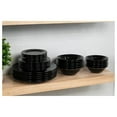 thumbnail image 5 of Nova Black Dinnerware Set, 62-Piece - Round Stoneware Tableware for 6, with Glass & Flatware, 5 of 7