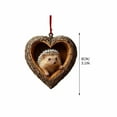 thumbnail image 3 of TanSiDing 1pcs Heart-Shaped Woodland Animal Christmas Ornament - Resin Tree Hollow Decor with Realistic Wildlife Details for Holiday Home Decoration and Festive Gift 8cm, 3 of 7