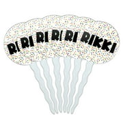Rikki Cupcake Picks Toppers - Set of 6 - Mutlicolored Speckles