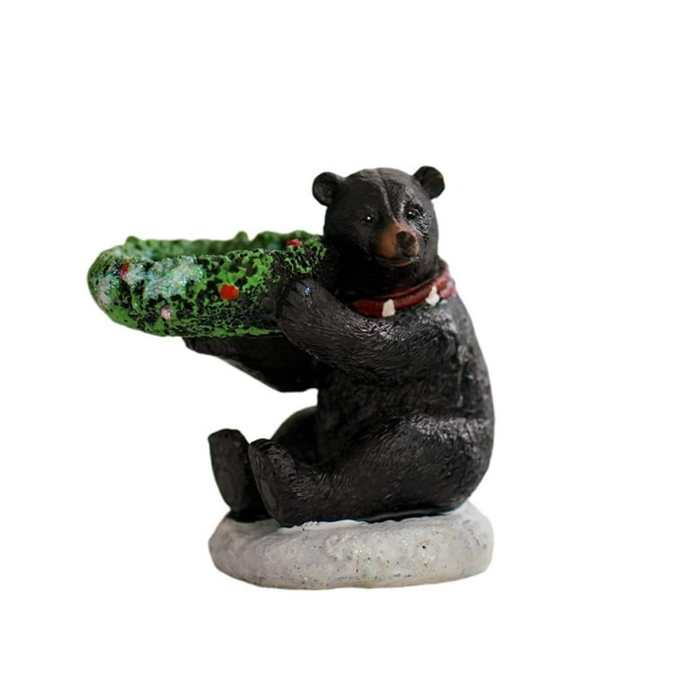 Grofry Christmas Candlestick Bear Shaped Long Lasting Delicate Workmanship Vivid 3D Modelling Realistic Shape Ornament Micro Decor Christmas Bear