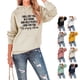 thumbnail image 4 of Sudadera con capucha de manga larga con cordón, holgada, cómoda, diseño de patrón de letras, sudadera de poliéster para mujer para uso diario, 4 of 6