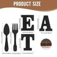 thumbnail image 3 of Uanit Set of EAT Sign, Fork and Spoon Wall Decor, Rustic Wood Eat Decoration, Cute Eat Letters for Kitchen and Home, Decorative Hanging Wooden Letters, Country Wall Art for Dining Room (Black), 3 of 6