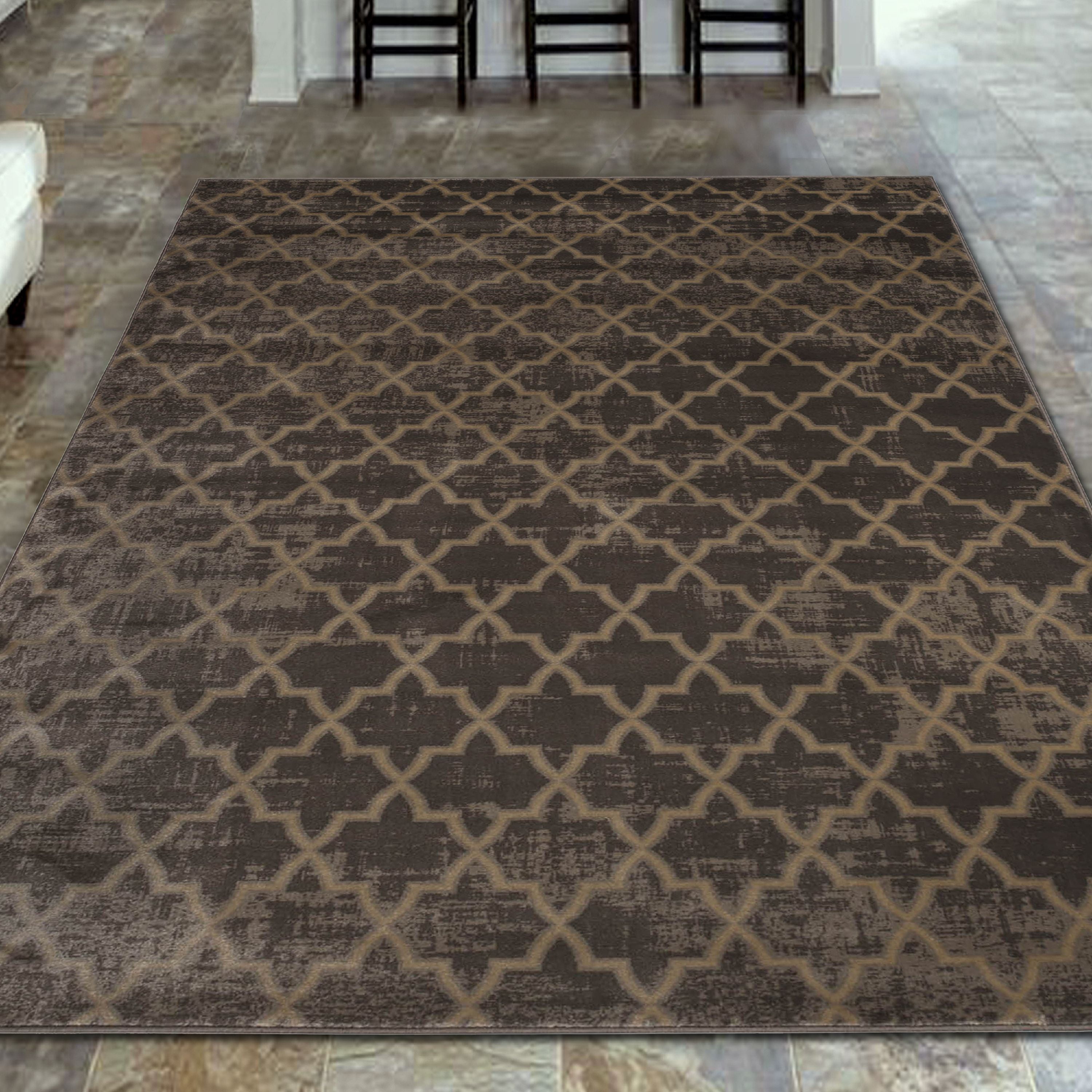 Radici USA 3782 Pristine Modern Contemporary Geometric Brown Area Rug (3'3" x 4'11")
