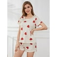 thumbnail image 5 of ebukurty Women's Pajamas Set Short Sleeve Top with Shorts Soft Female Summer Sleepwear Sets Pj Set 2 Piece,Sizes S-XL, 5 of 8