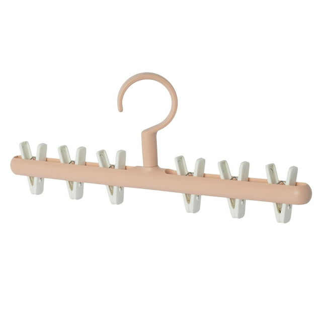 GUOOL Multi-Purpose Clothes Hanger Organizer Drying Rack Polypropylene Anti-Skid Space Pink white