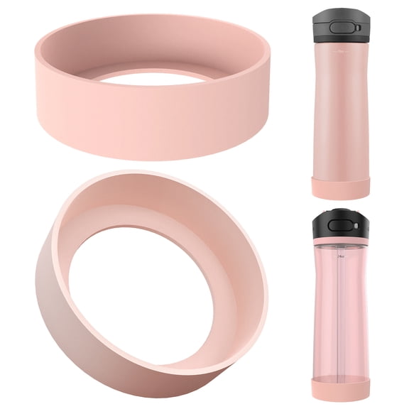 Linkidea 2 Pack Water Bottle Boot Compatible with Contigo Jackson Chill 2.0 20oz/24oz, Ashland Chill 20oz/24oz, Silicone Anti-Slip Bottle Bottom Bumper Protector (Ice Pink)