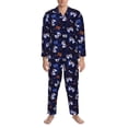 thumbnail image 3 of Honeii Game Pads Pattern Mens Pajamas Set,2pcs Men's Lounge Long Sleeve Sleep Shirt and Pajama Bottoms Sleepwear Set,Mens Pjs Sets-Large, 3 of 7