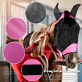 thumbnail image 3 of Máscara antimoscas SMFUSMFU para caballo con orejas, color rosa, talla M, 3 of 6