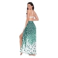 thumbnail image 3 of FORMRS Womens Beach Sarong Semi-Sheer Bikini Wrap Skirt Swimsuit Cover-ups, Green and White Pattern, 3 of 7