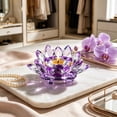 thumbnail image 6 of Crystal Glass Lotus Candle Holder, Nelumbo-Shaped Candlestick with Layered Petal Design, Elegant Home Tabletop Decor and Gift, 6 of 6