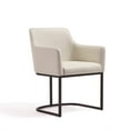 thumbnail image 4 of Serena Upholstered Dining Armchair with Steel Base in Cream - Set of 2, 4 of 10